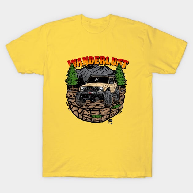 Wanderlust Jeep Holiday - Peanut T-Shirt by 4x4 Sketch